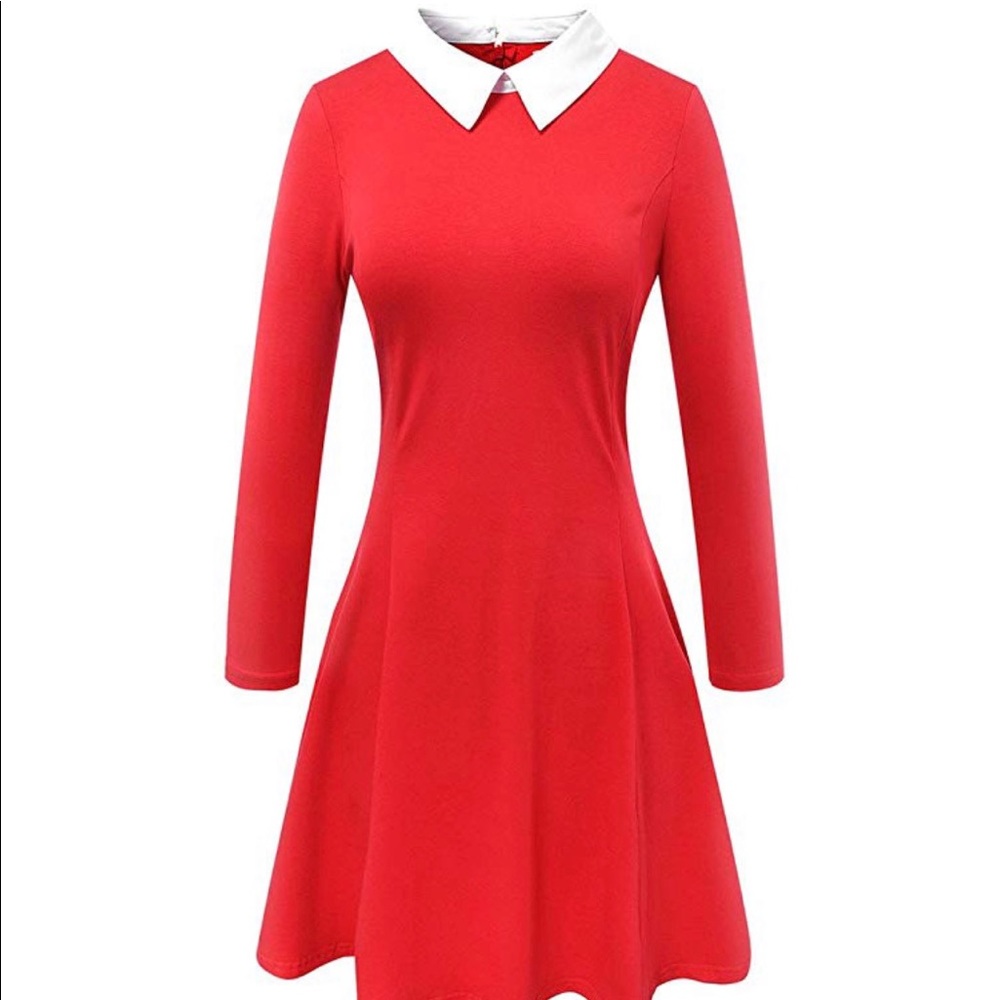 Red Long Sleeve Dress - Small